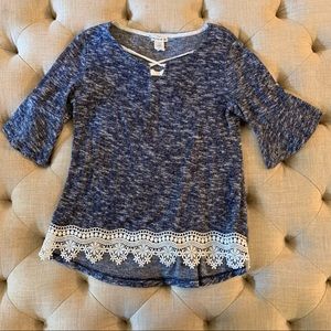Navy heather top